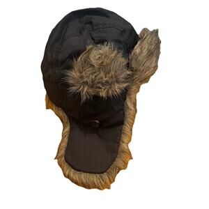 American Eagle Trapper Hat One‎ size Faux Fur Warm AE